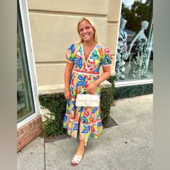 BRITON Court Gigi MAXI DRESS Tiered Ric-rac Size XS NWT - Picture 7 of 8